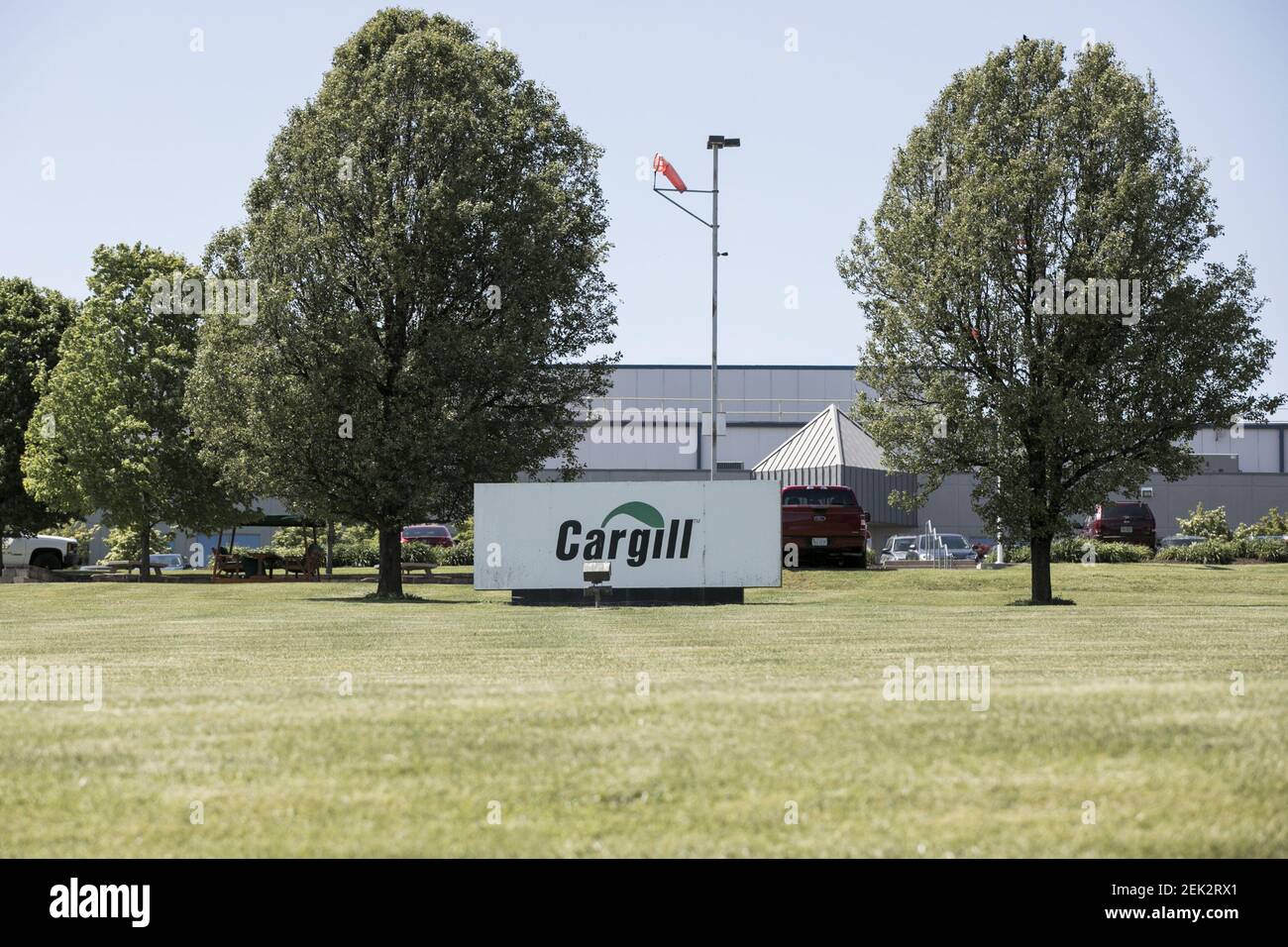 A logo sign outside of a Cargill poultry processing plant in Mt
