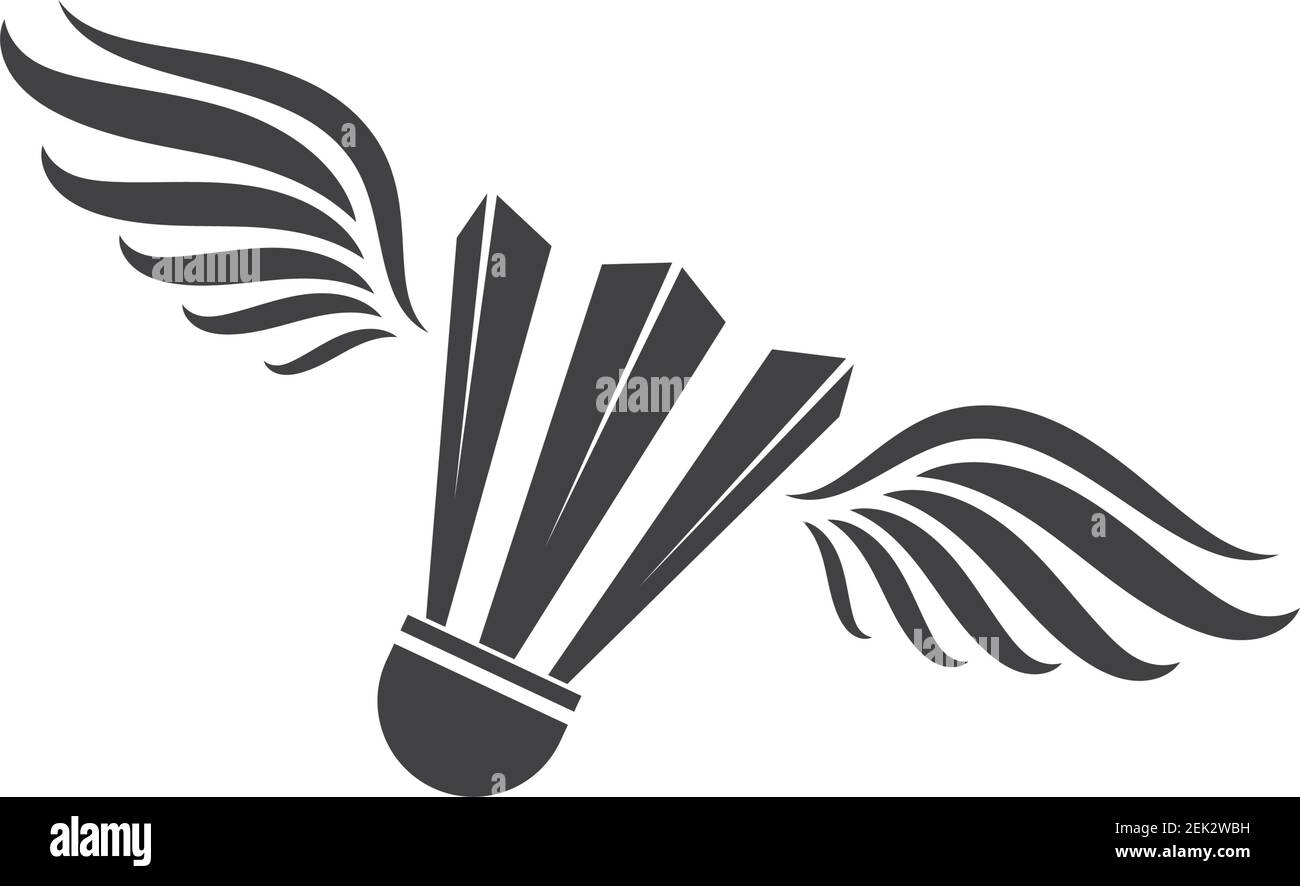 shuttlecock vector icon logo illustration design template Stock