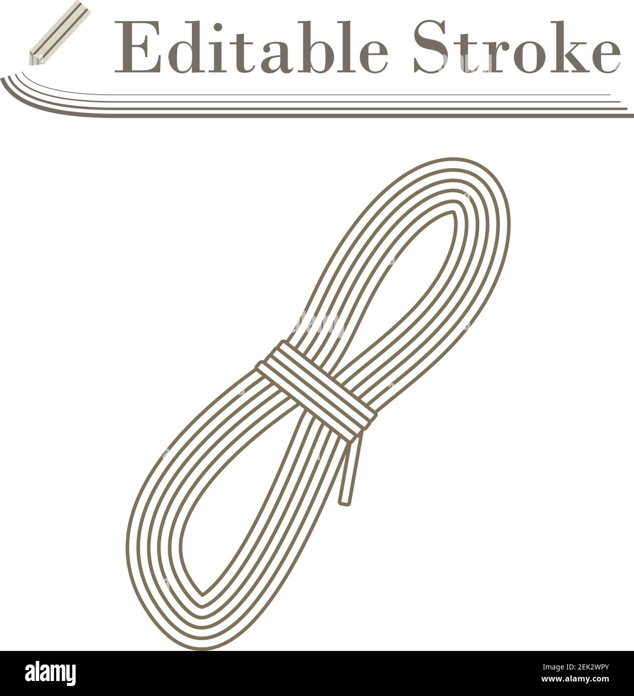 Climbing Rope Icon. Editable Stroke Simple Design. Vector Illustration