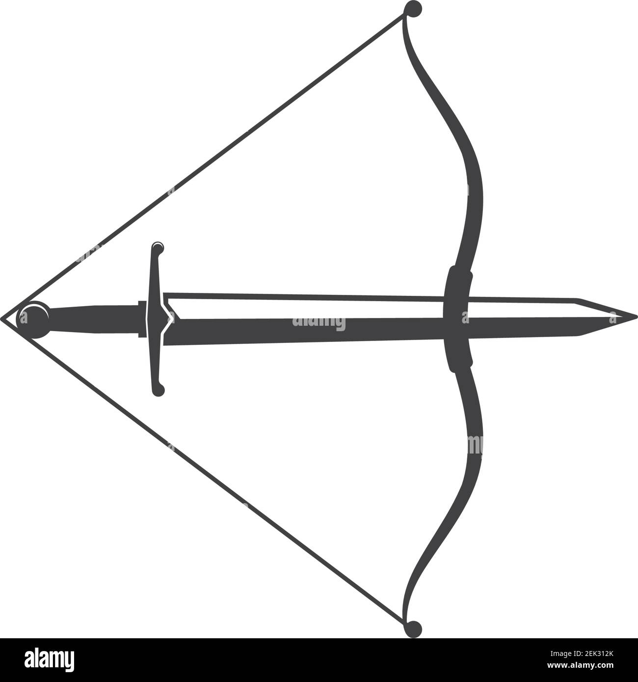Arrow archery sword icon vector illustration Logo Template design Stock
