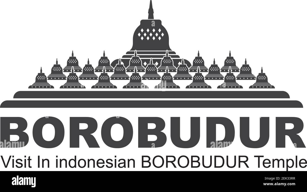 Borobudur Is Indonesian Temple One Of The Words Miracles Vector 