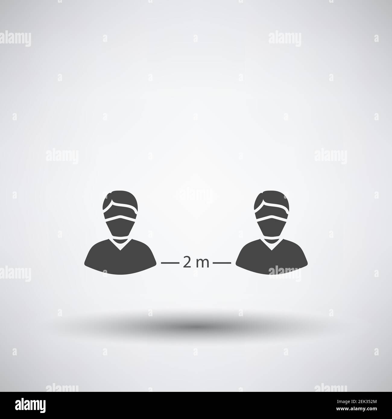 Social Distance Icon. Dark Gray on Gray Background With Round Shadow ...