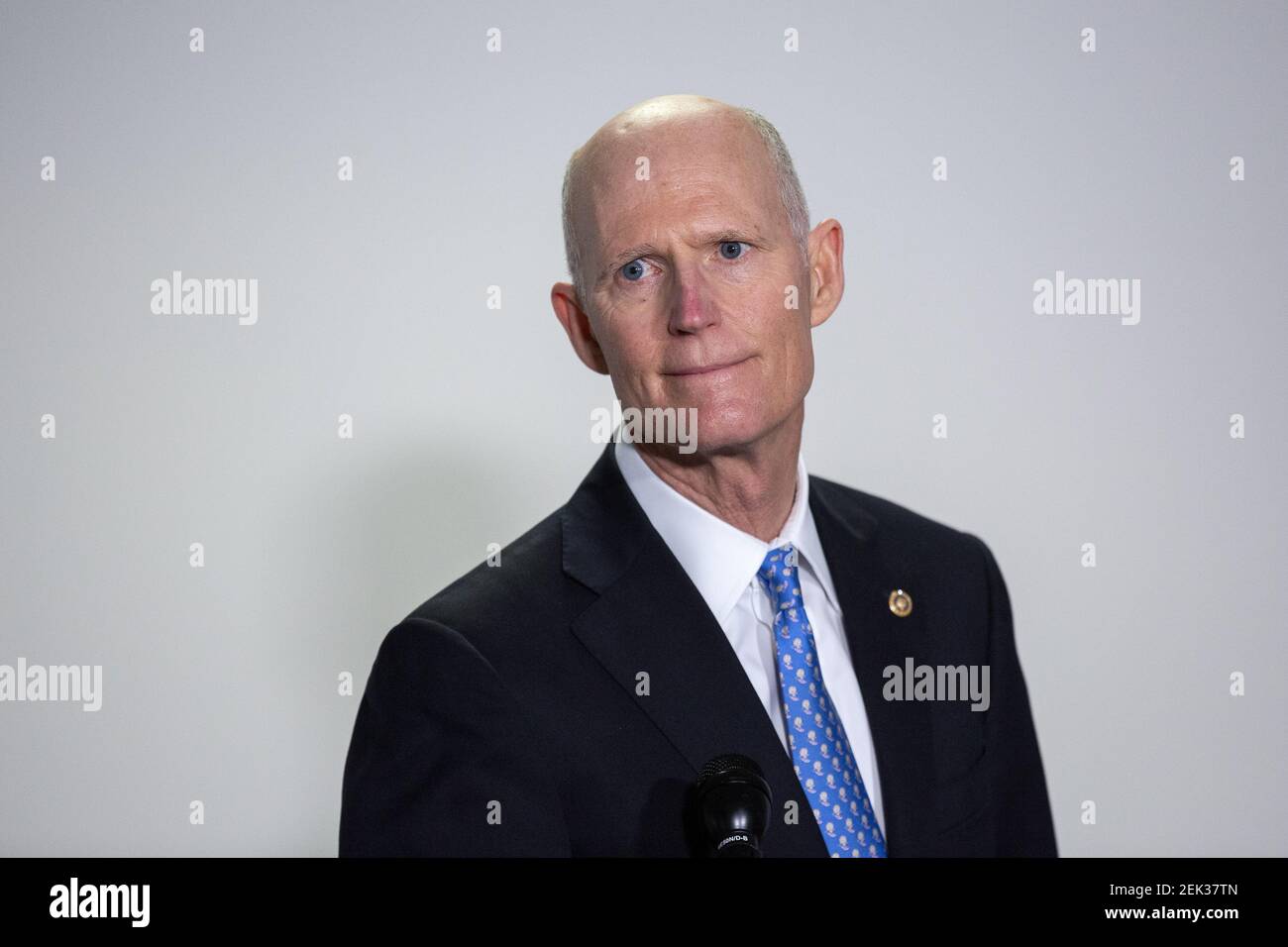 United States Senator Rick Scott (Republican of Florida) speaks to ...