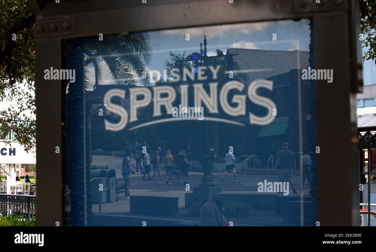 Visitors to Disney Springs at Walt Disney World are seen in a