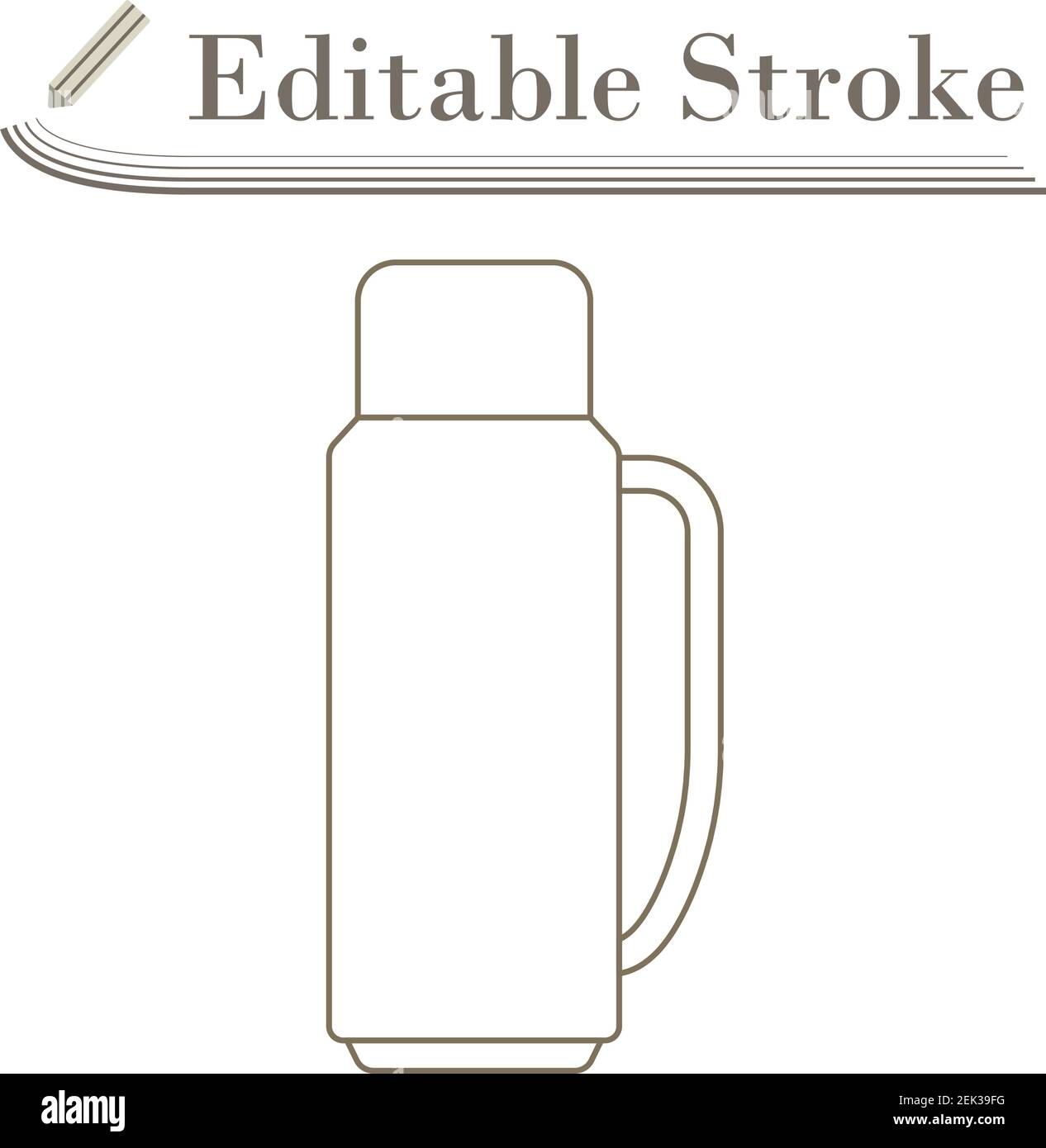 Alpinist Vacuum Flask Icon. Editable Stroke Simple Design. Vector Illustration. Stock Vector