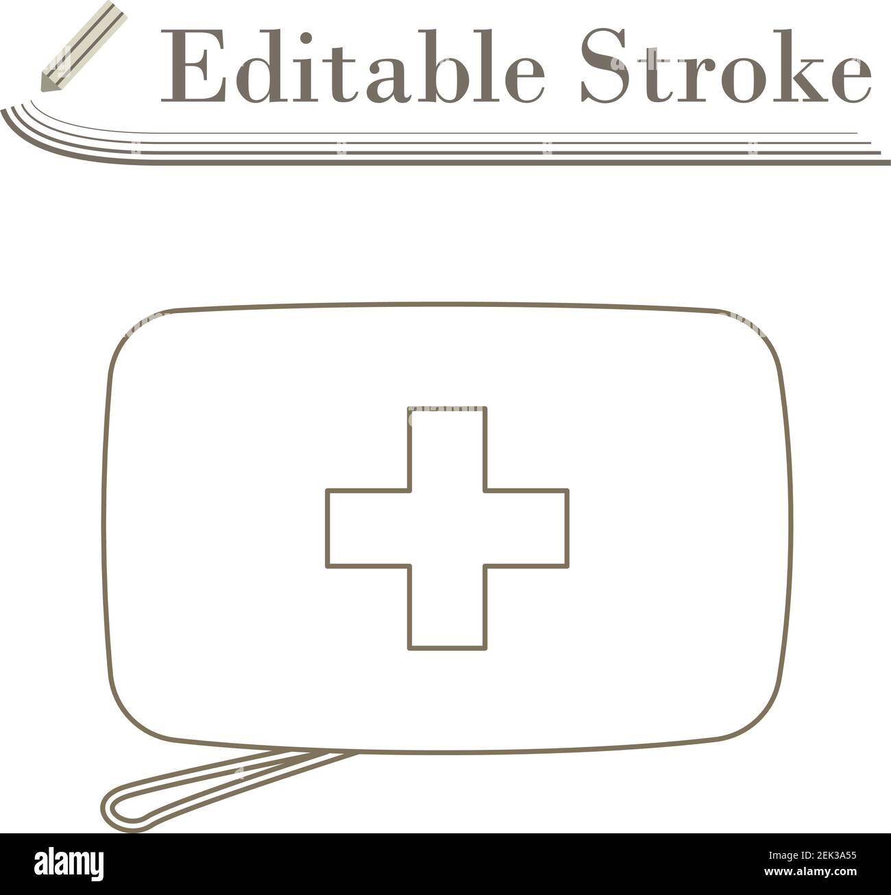 Alpinist First Aid Kit Icon. Editable Stroke Simple Design. Vector Illustration. Stock Vector