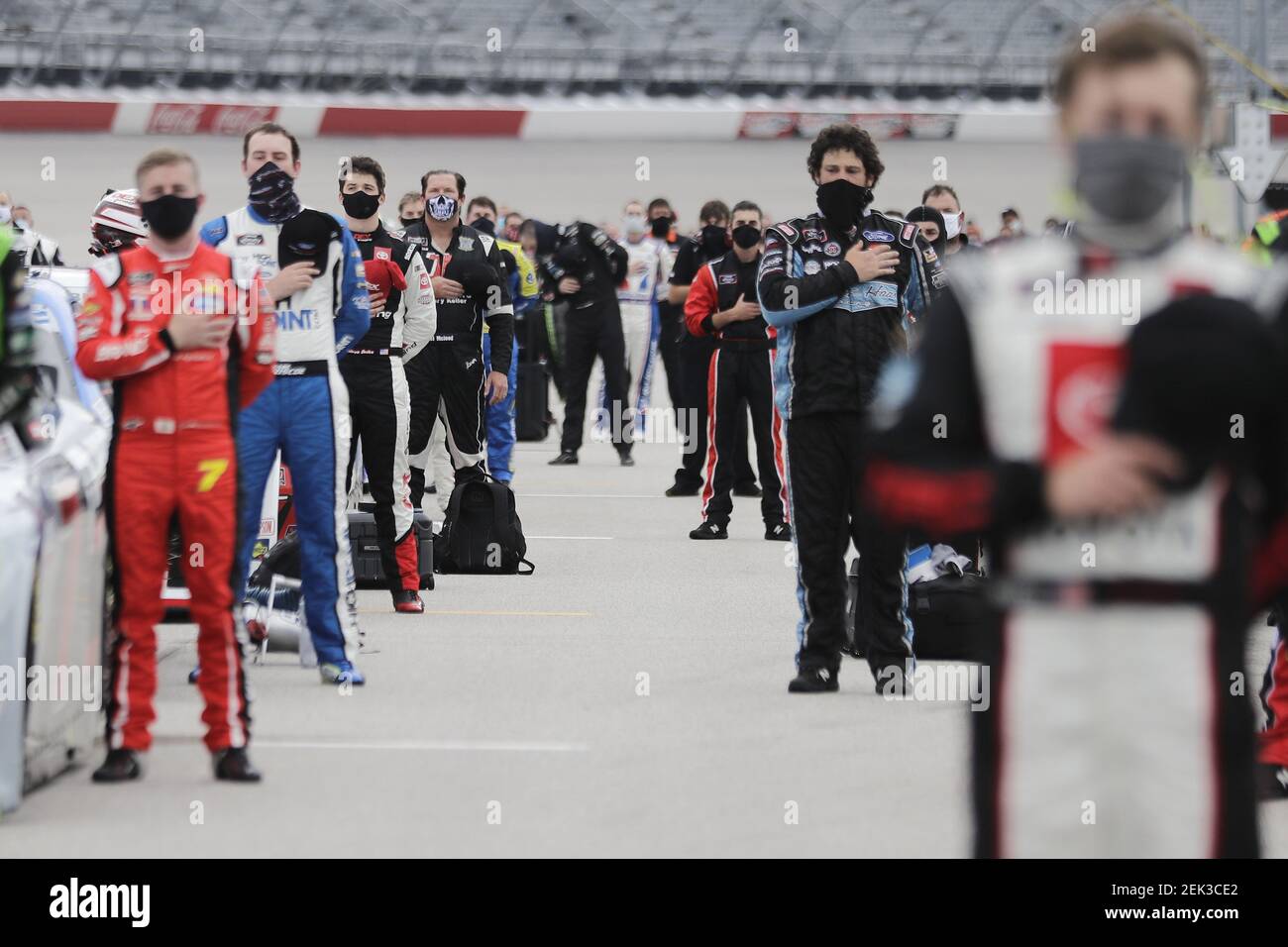 May 21 Darlington Sc Usa Drivers Stand For The National Anthem Prior To The Toyota 0 Nascar Xfinity Series Race At Darlington Raceway Mandatory Credit Photo By Brynn Anderson Pool Usa Today Network Sipa