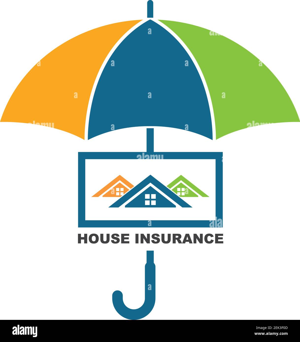 umbrella vector logo icon of insurance property design template Stock