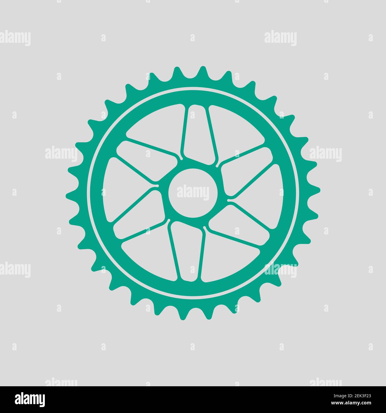 Bike Gear Star Icon. Green on Gray Background. Vector Illustration. Stock Vector