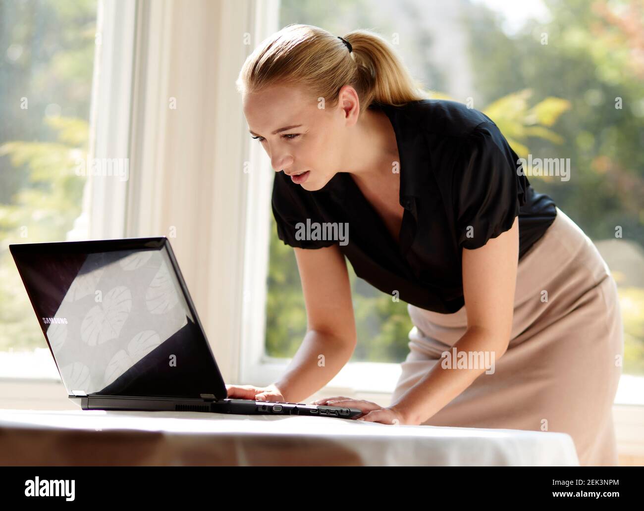 Stressed out businesswoman Stock Photo