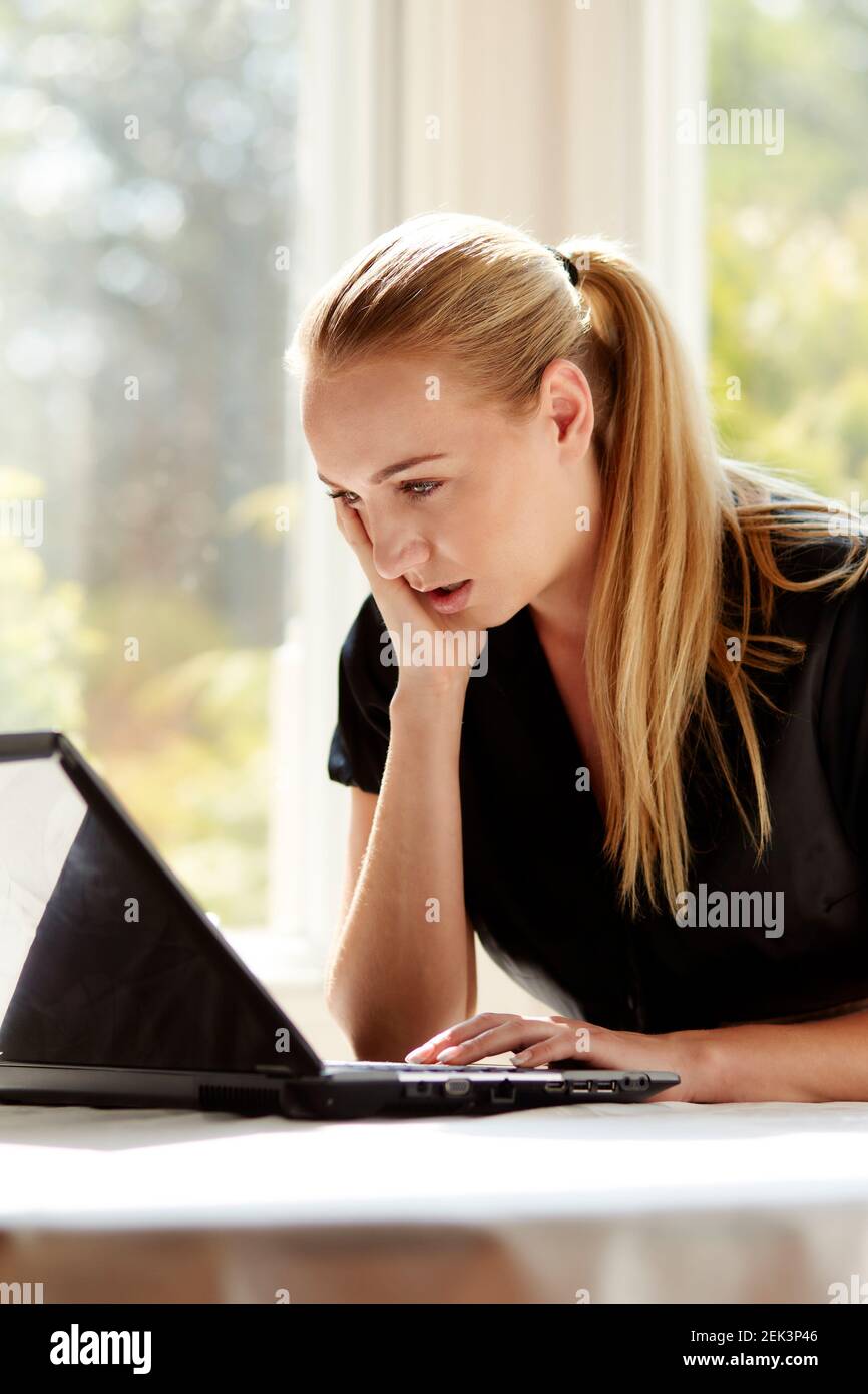 Stressed out businesswoman Stock Photo