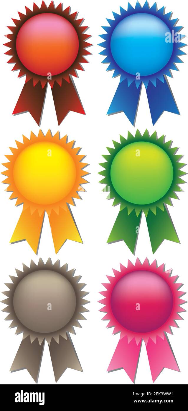 Text Prizes Ribbon A set of 6 vector illustrate prize ribbons with spaces for text Stock ...