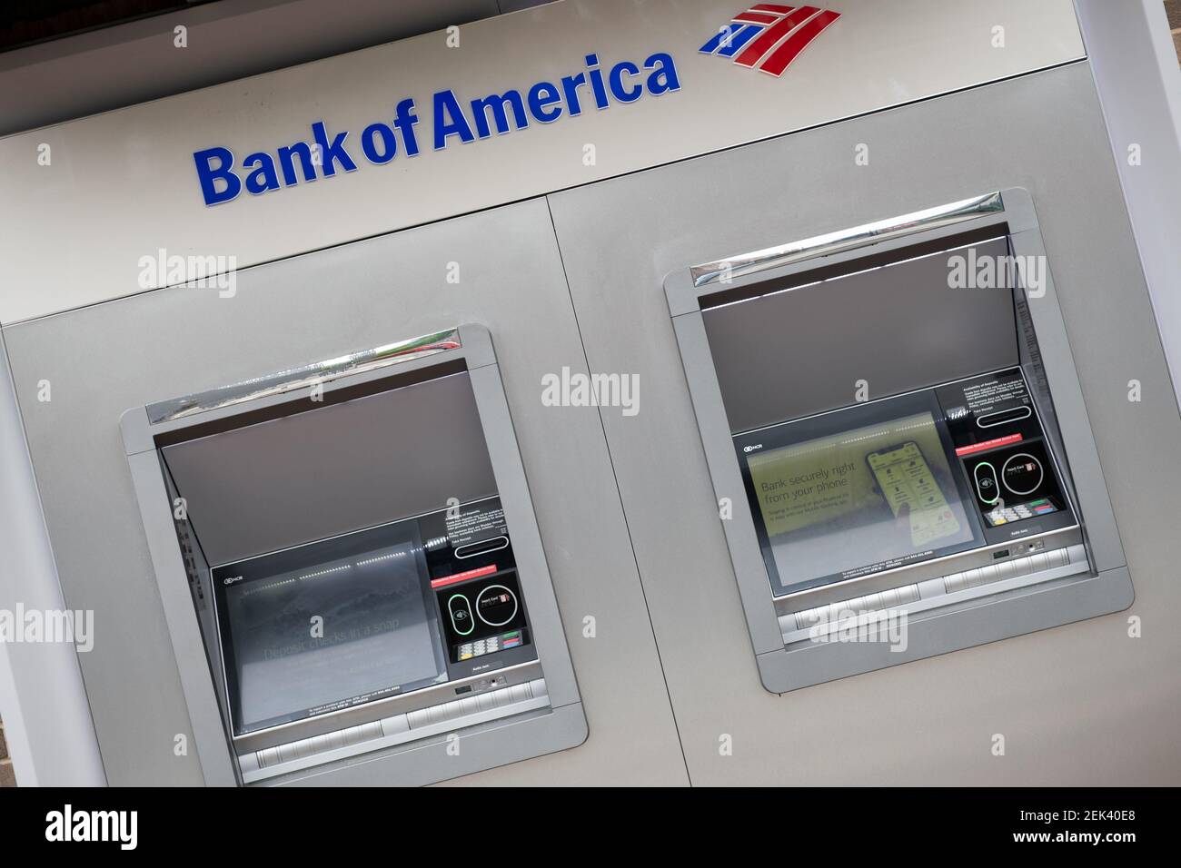 A general view of a Bank of America ATM location in Washington, D.C