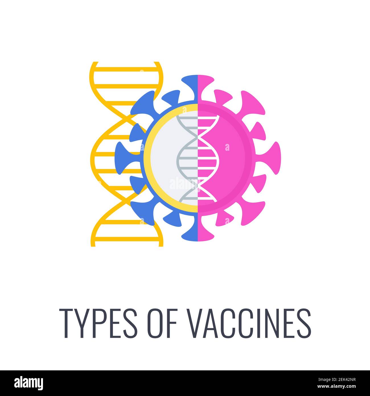 Different types of COVID 19 vaccines icon. Protect people Stock Vector