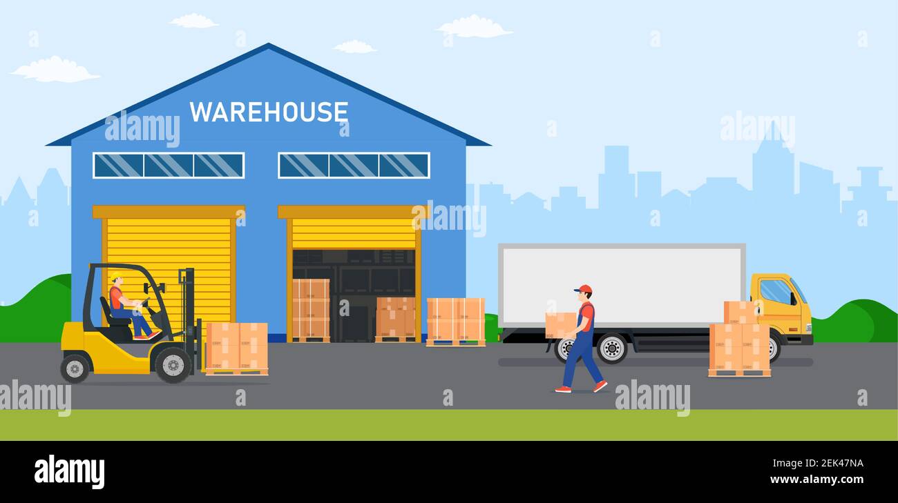 Warehouse industry with storage buildings Stock Vector Image & Art - Alamy