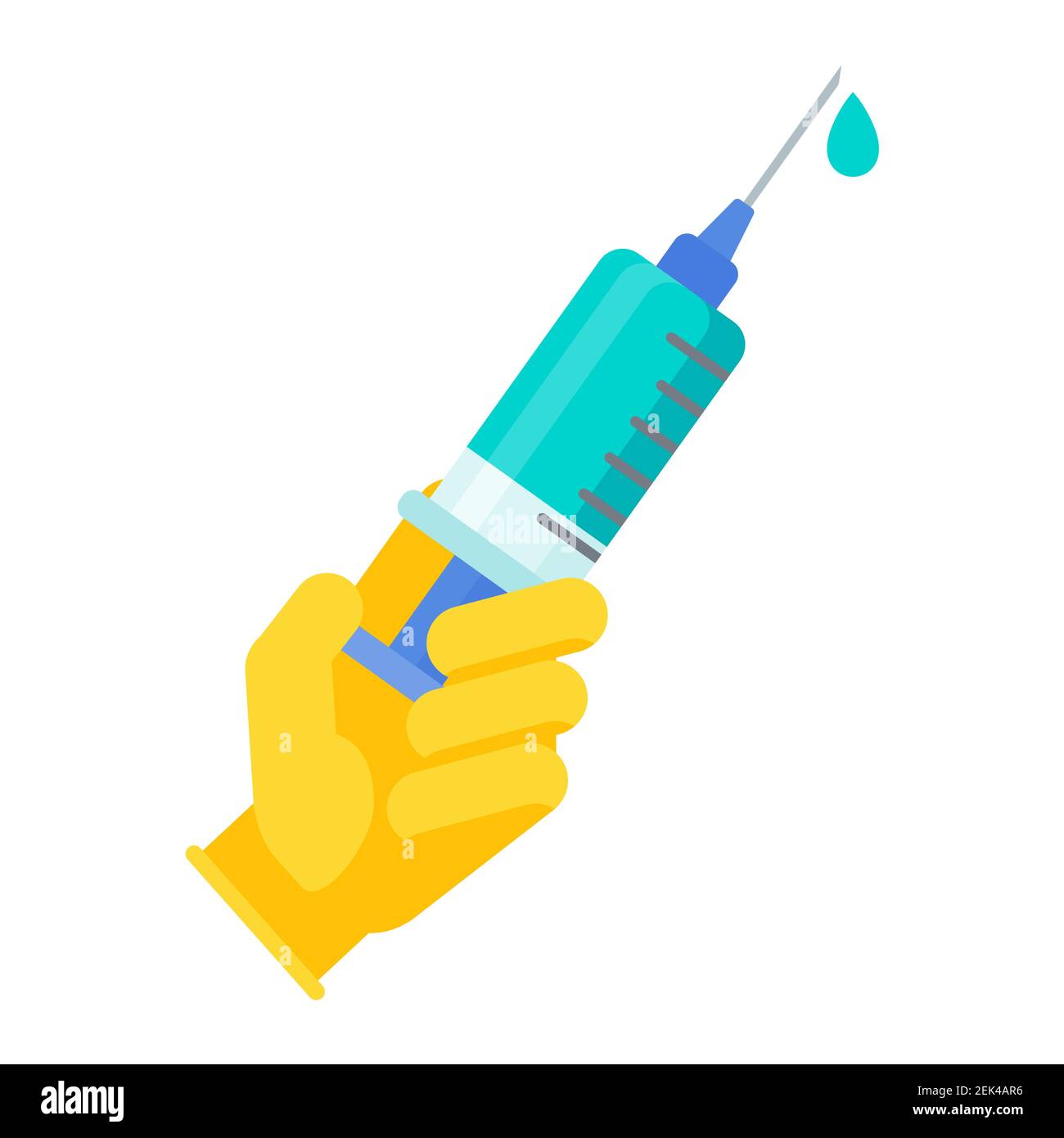 Gloved hands hold syringe and dose of vaccine Stock Vector Image & Art ...