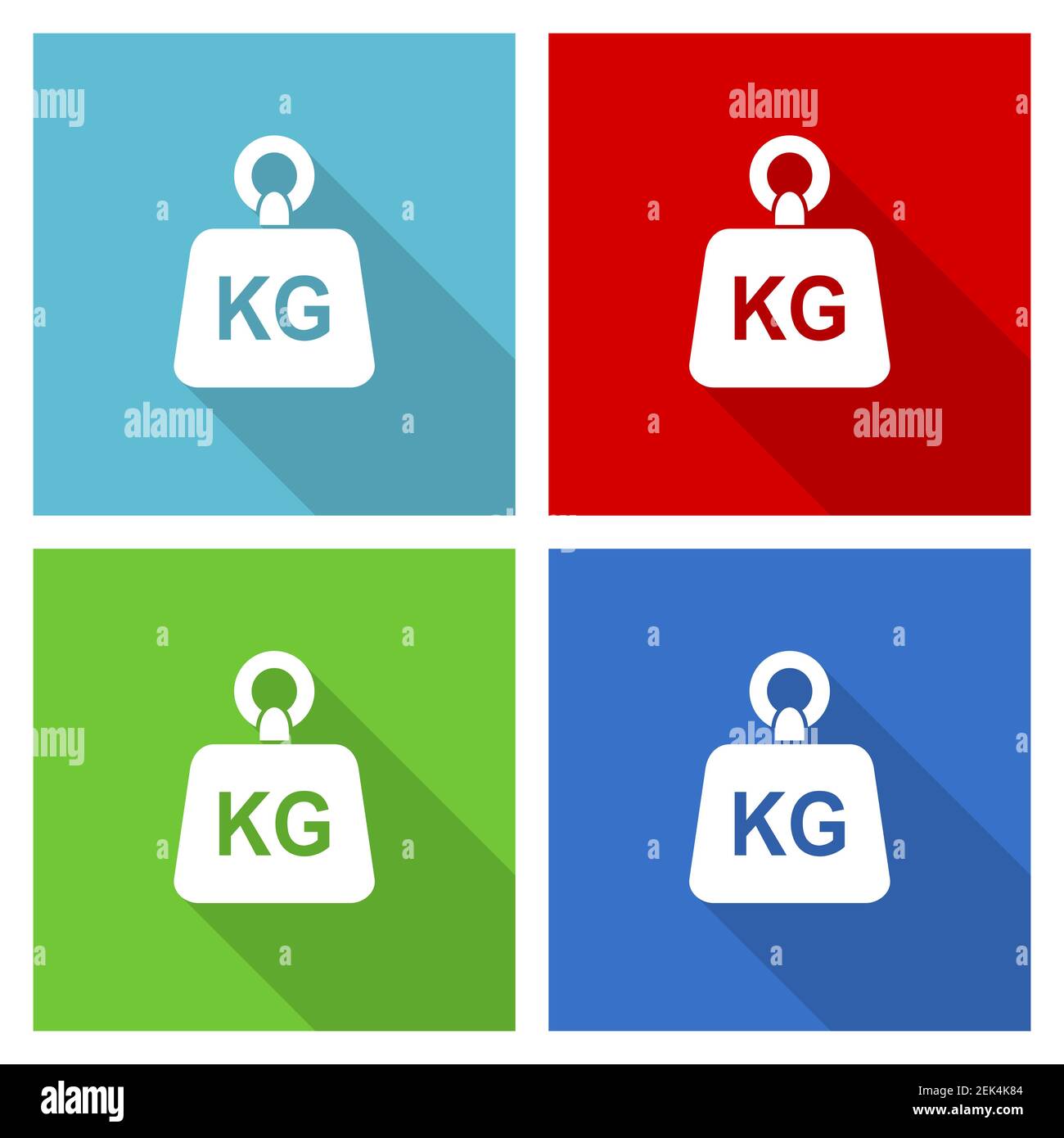 Weight, kg, kilogram icon set, flat design vector illustration in eps ...