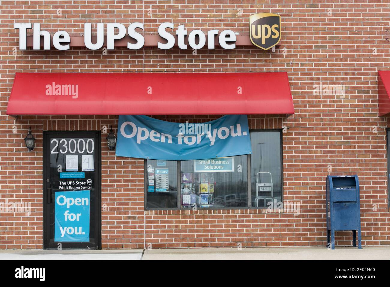 A logo sign outside of a The UPS Store location in Seaford, Delaware on May 25, 2020. (Photo by