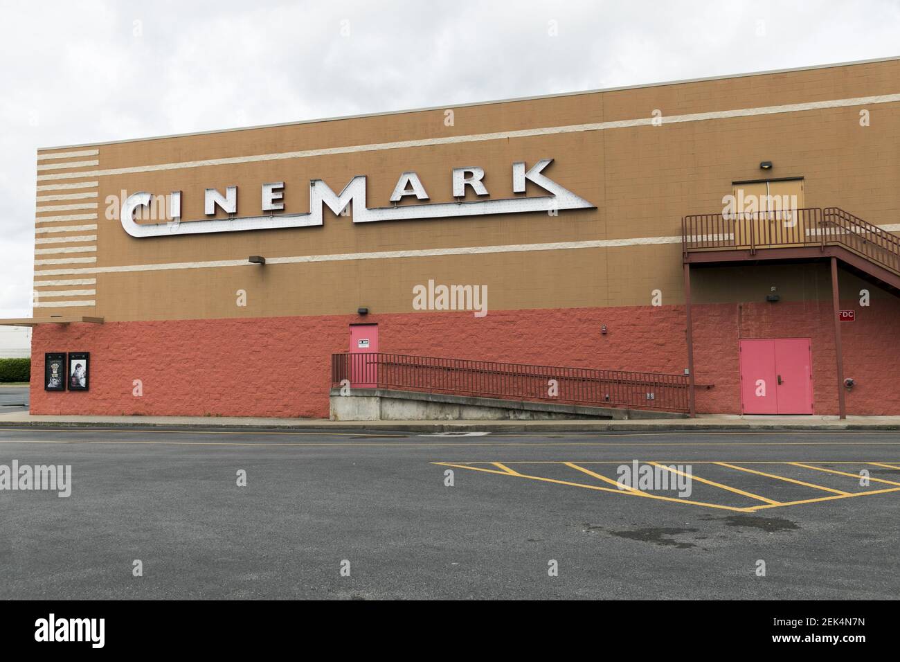 A logo sign outside of a Cinemark movie theater location in Bridgeport