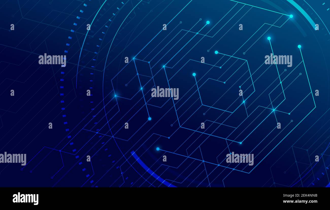 Abstract lines and dots connect background. Technology connection digital data and big data concept. Stock Vector