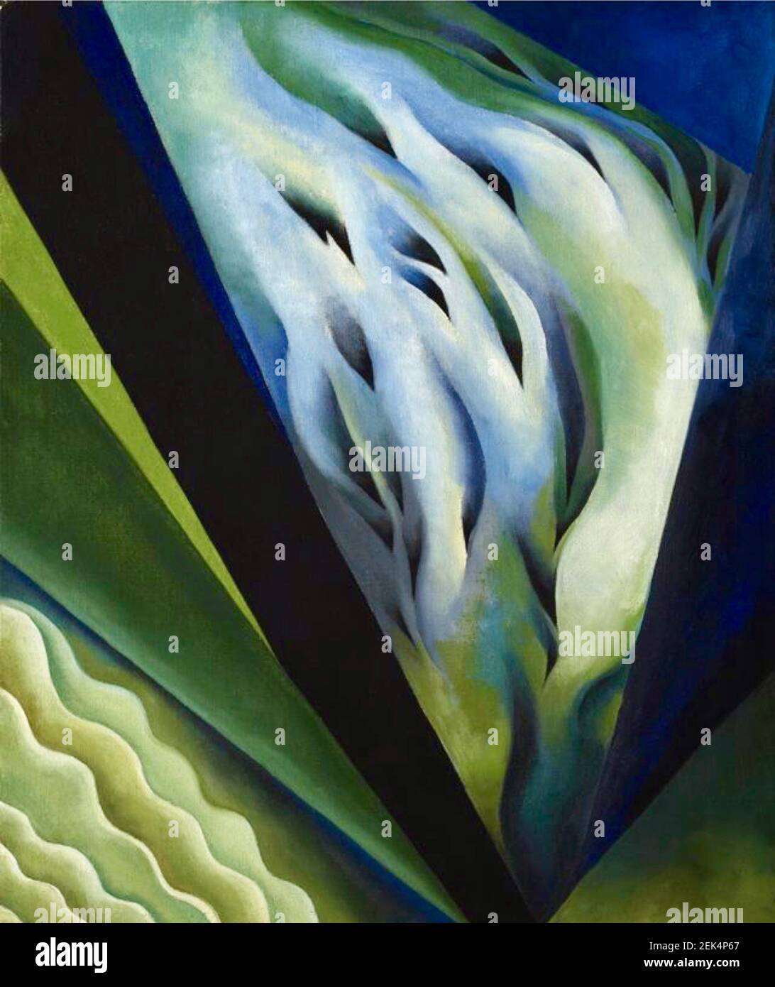 Blue and Green Music painted 100 years ago by Georgia O Keeffe the American artist known as The Mother of American Modernism. Stock Photo