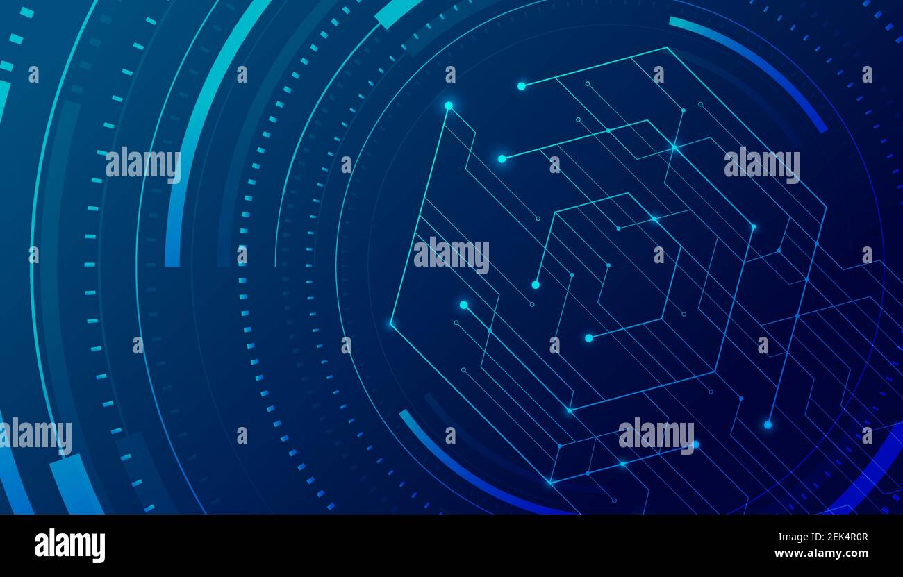 Abstract lines and dots connect background. Technology connection digital data and big data concept. Stock Vector