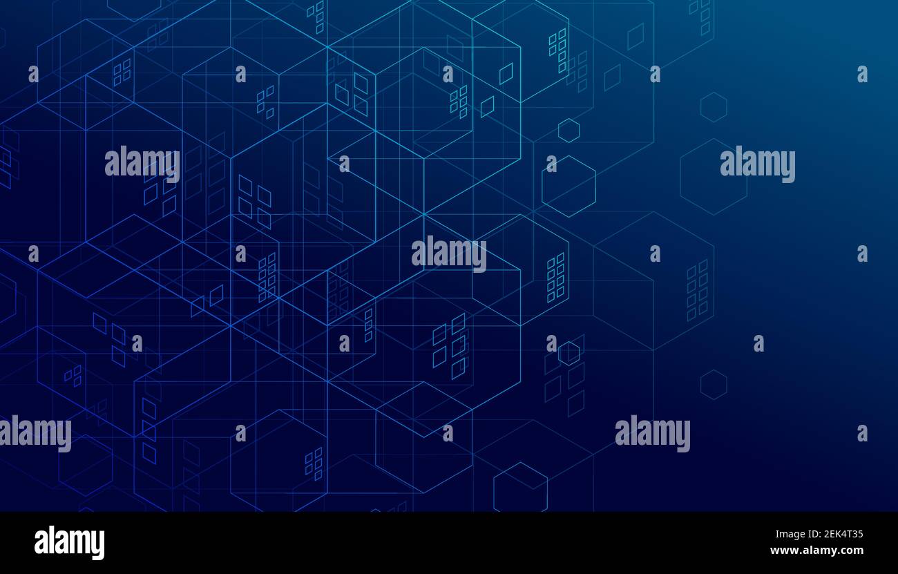 Abstract lines and dots connect background. Technology connection digital data and big data concept. Stock Vector