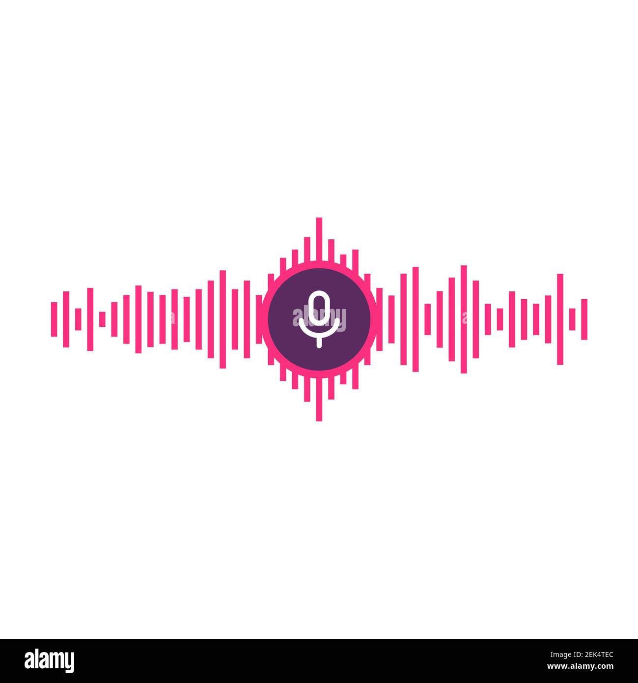 Microphone icon. Voice Recognition AI personal assistant modern technology visual concept. Stock Vector