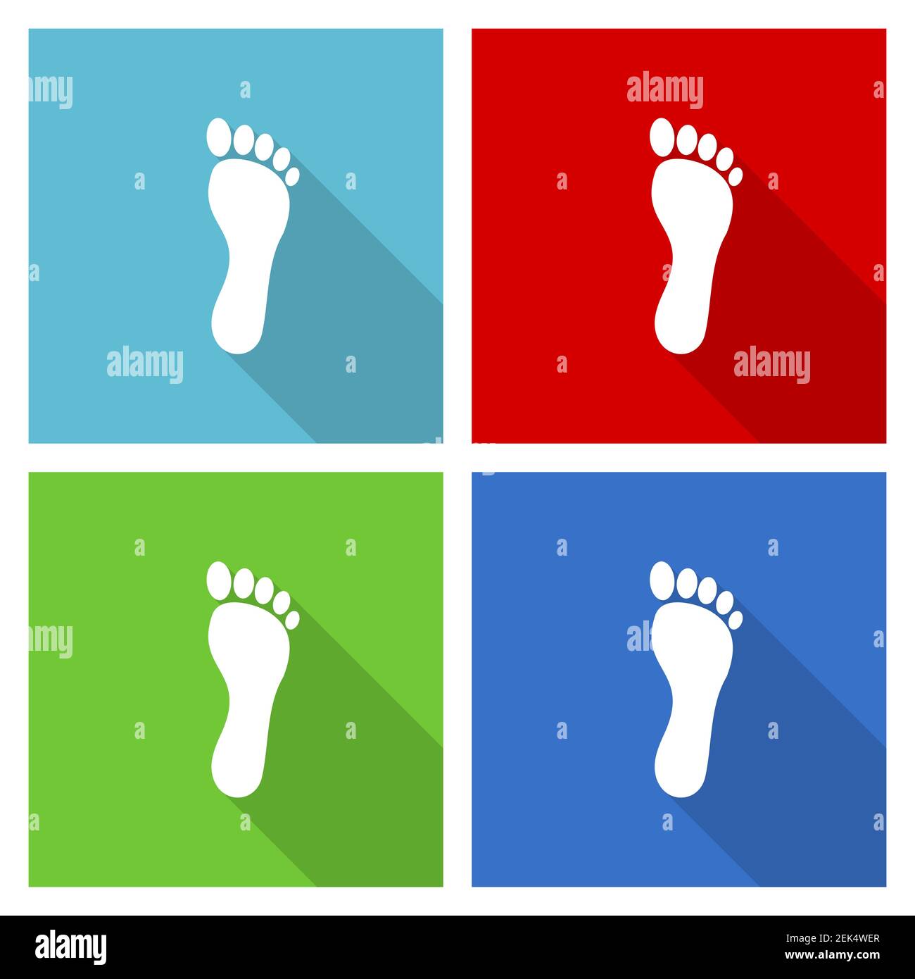 Foot icon set, flat design vector illustration in eps 10 for webdesign ...