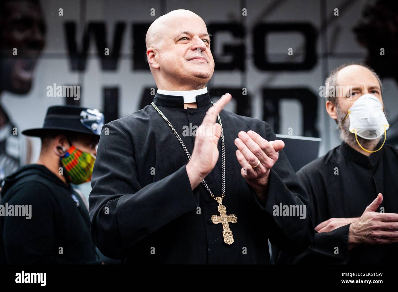Reverend Dr. Conrad Fischer attends a Black Lives Matter rally at the  Barclays Center in Brooklyn, New York, on June 5, 2020. (Photo by Gabriele  Holtermann/Sipa USA Stock Photo - Alamy