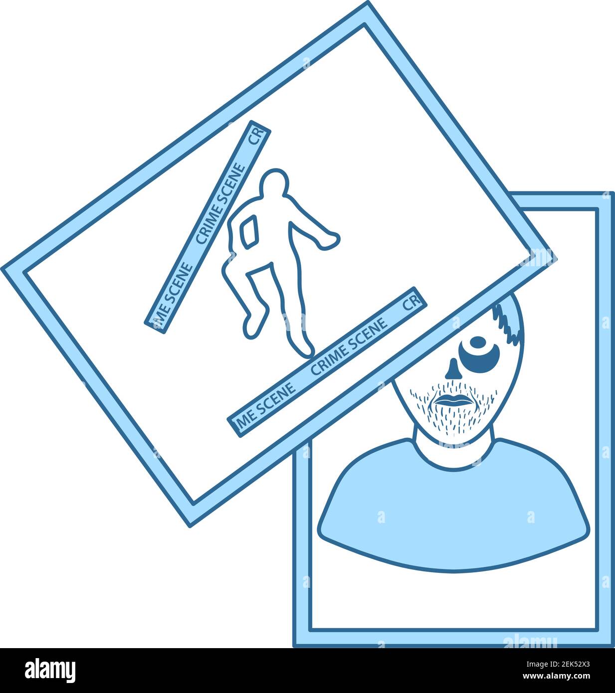 Photograph Evidence Icon. Thin Line With Blue Fill Design. Vector ...