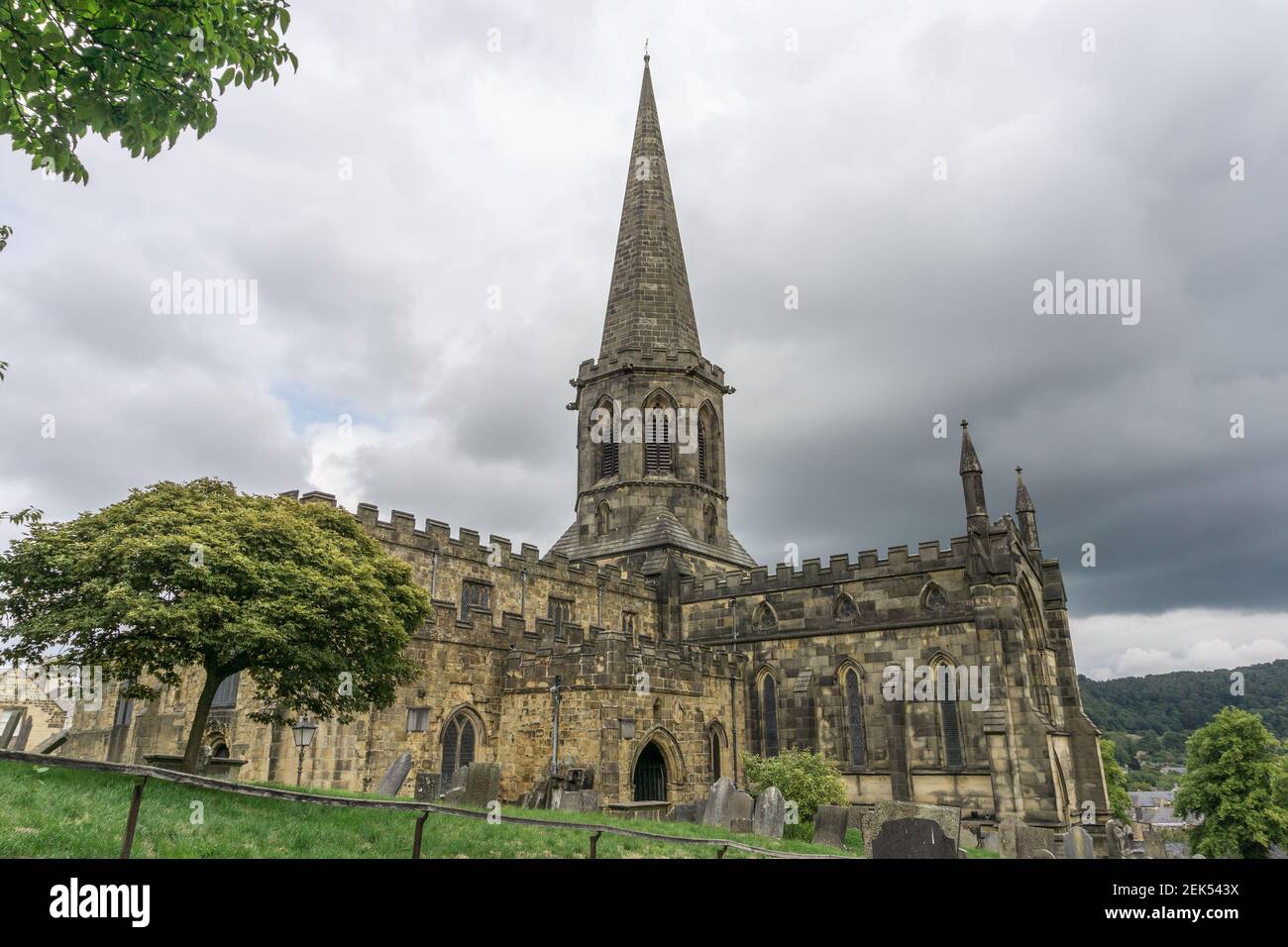 All Saints church, Bakewell, Derbyshire, UK; earliest parts date from 12th century. Stock Photo