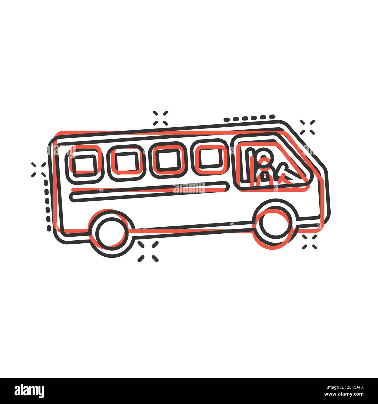 Bus icon in comic style. Coach cartoon vector illustration on white  isolated background. Autobus vehicle splash effect business concept Stock  Vector Image & Art - Alamy