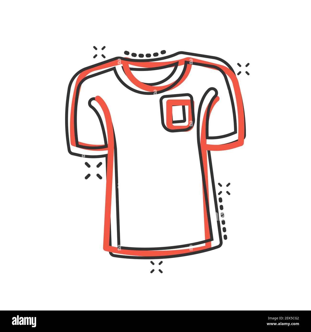 Tshirt icon in comic style. Casual clothes cartoon vector illustration ...