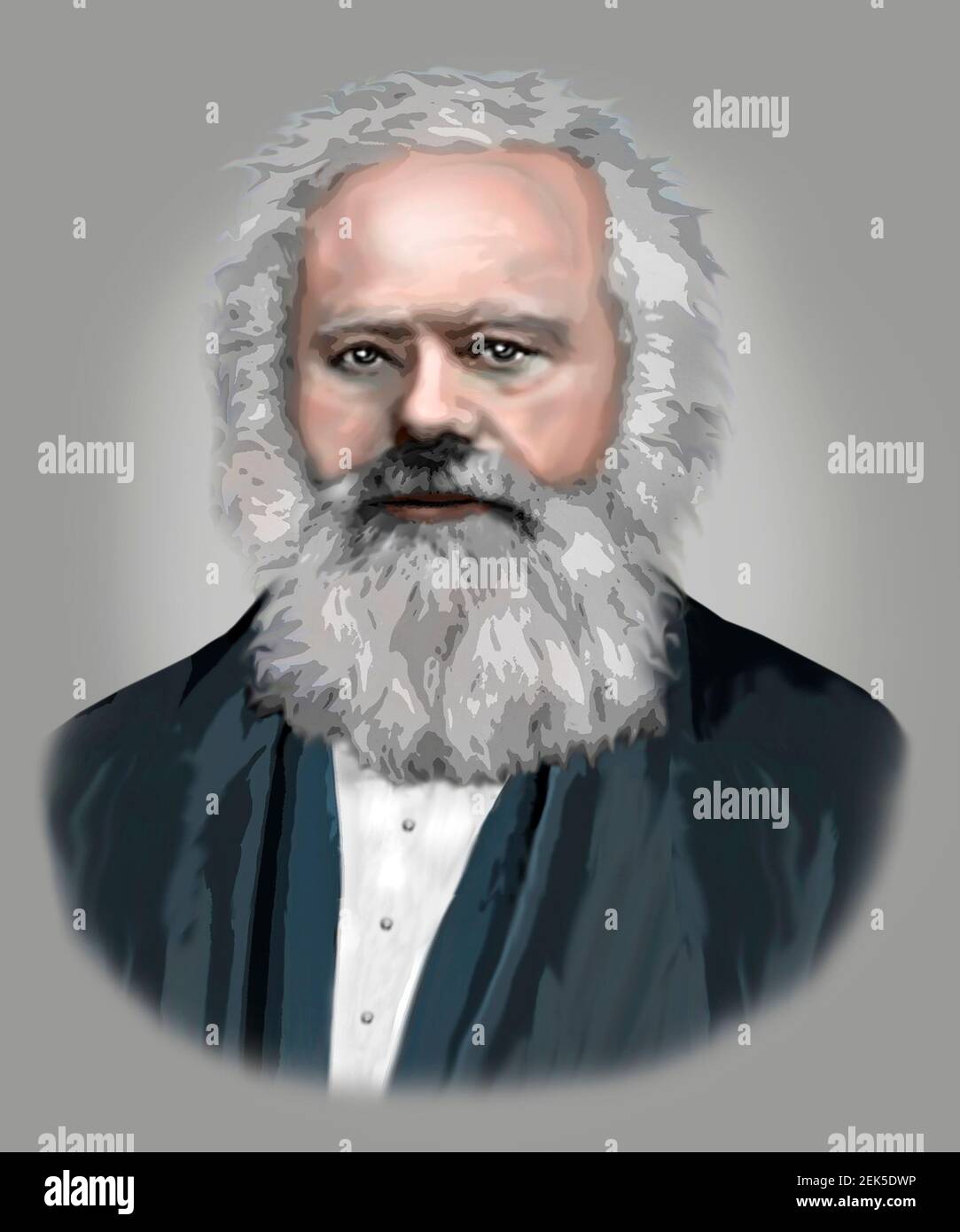 Karl Marx 1818-1883 German Political Philosopher Modern Style Illustration Stock Photo