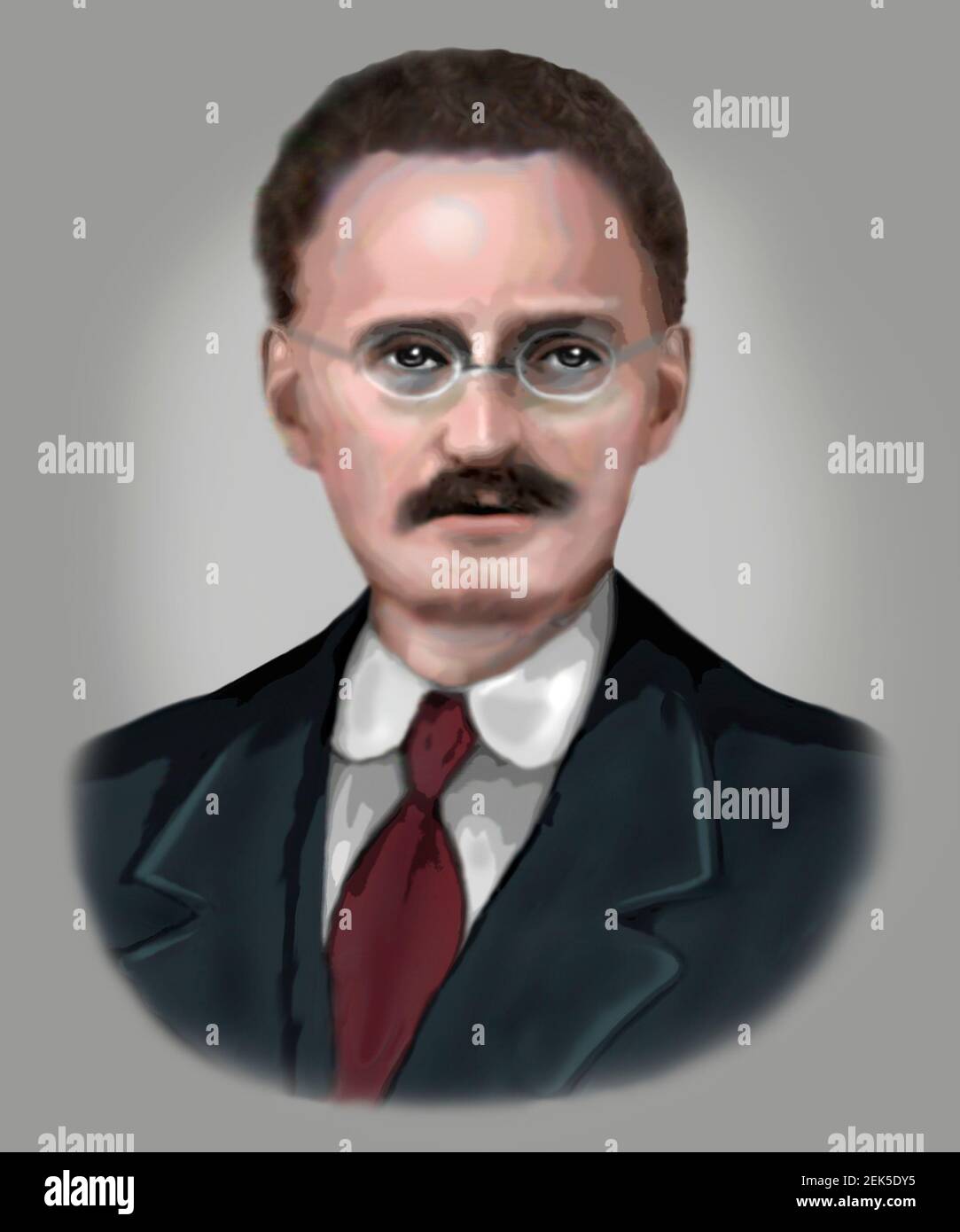 Leon Trotsky 1879-1940 Communist Leader Modern Style Illustration Stock Photo