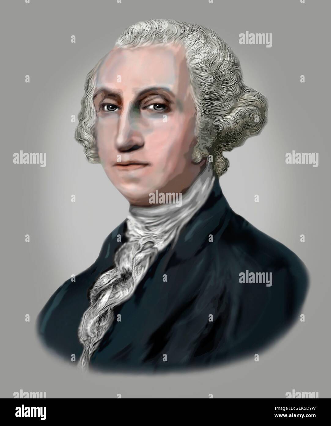 George Washington 1732-1799 American Statesman President General Modern Style Illustration Stock Photo