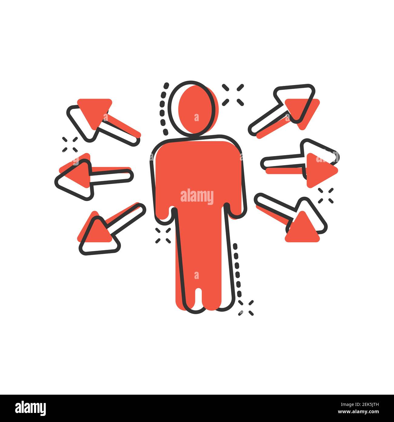 Mind awareness icon in comic style. Idea human cartoon vector ...