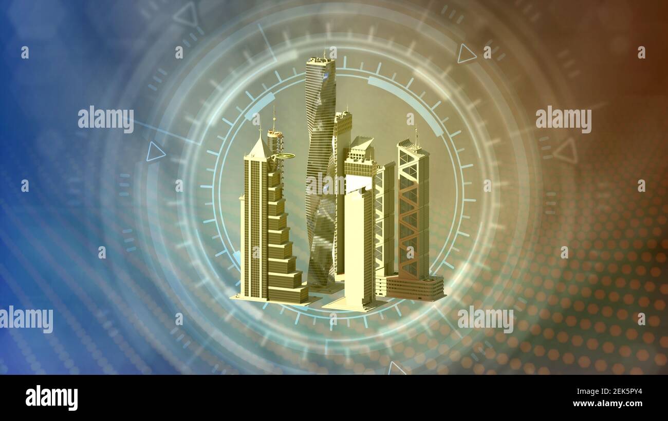 cg 3d illustration of industry, city life - city buildings 3d renders ...