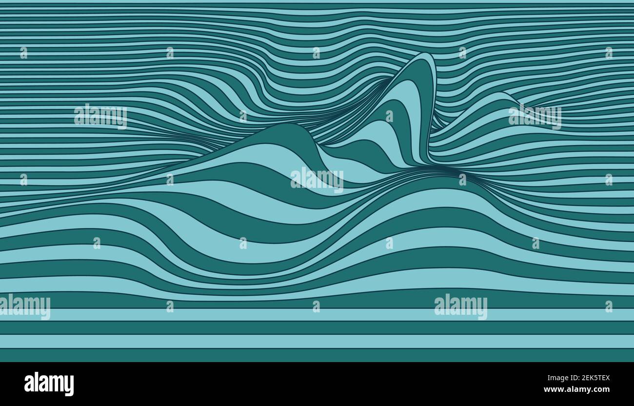 Vector abstract lines illustration. Waves background with distortion ...