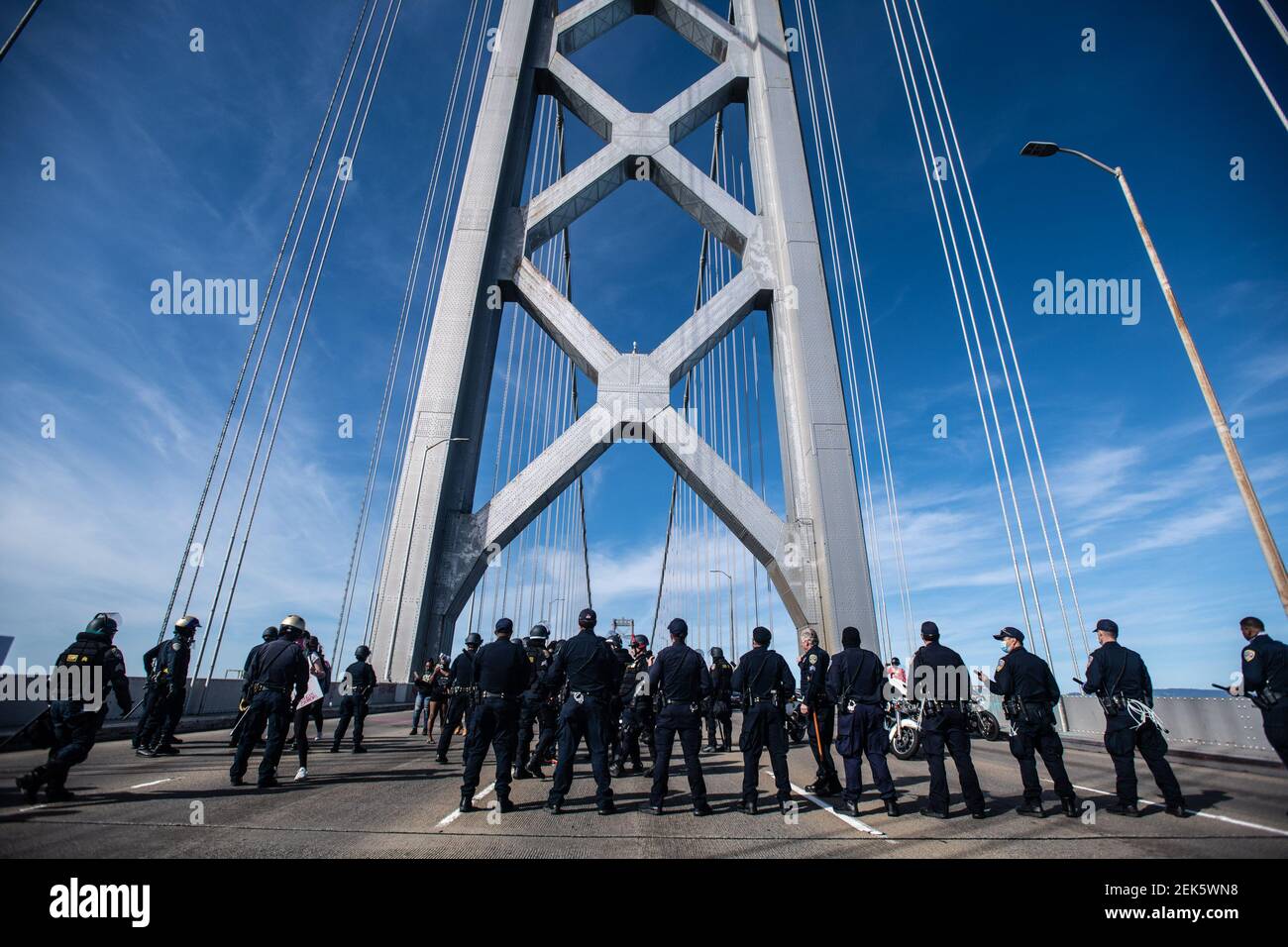 SAN FRANCISCO, CA- JUNE 14: Protestors shut down the westbound ...