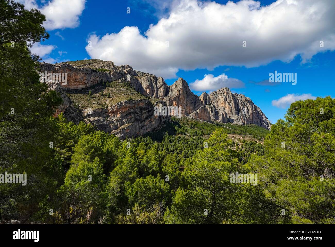 The mountain valley of Vall de Guada, Gulabdar, Canal de Gulabdar, Echo Valley, near Polop and La Nucia Stock Photo