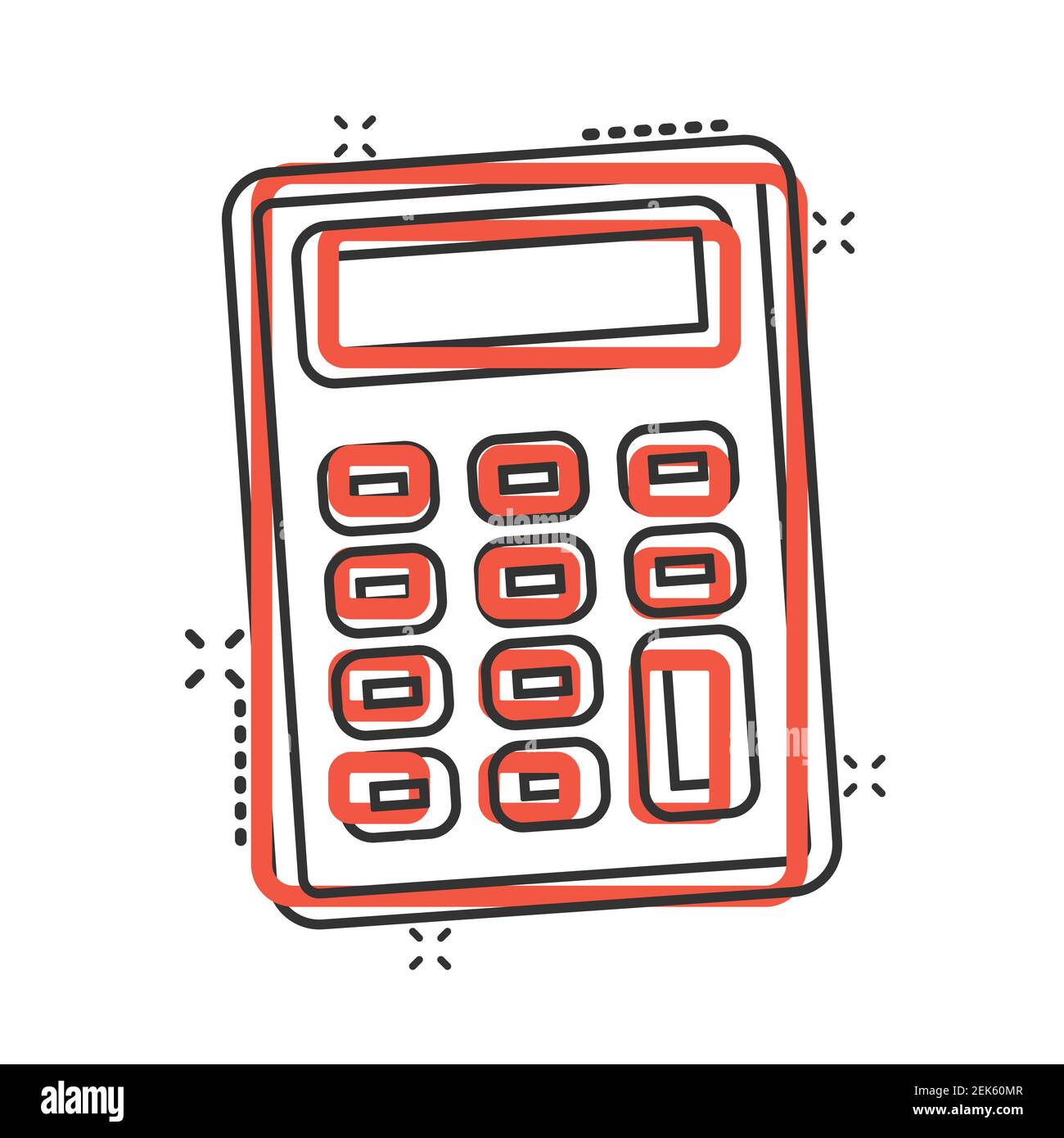 Calculator icon in comic style. Calculate cartoon vector illustration on  white isolated background. Calculation splash effect business concept Stock  Vector Image & Art - Alamy