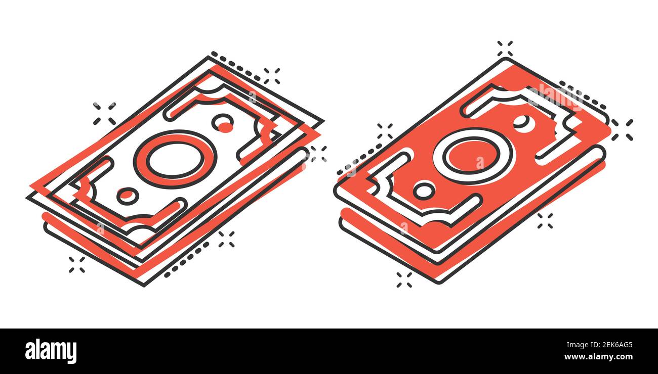 Money stack icon in comic style. Exchange cash cartoon vector ...