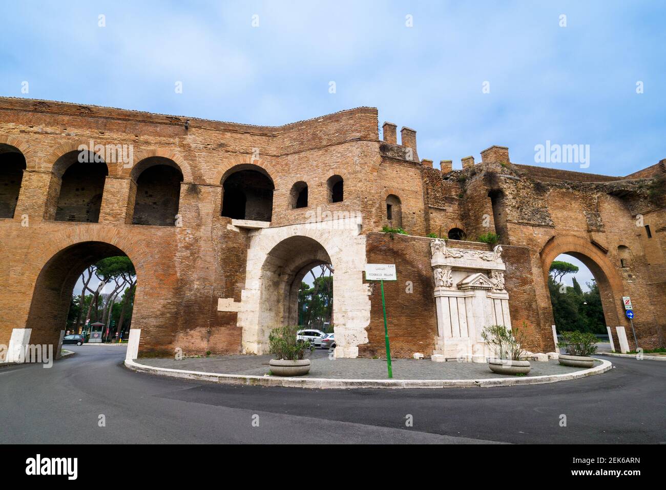Internal view of Porta Pinciana, a gate of the Aurelian Walls in Rome. The name derives from the gens Pincia, who owned the eponymous hill (Pincian Hill) - Rome, Italy Stock Photo