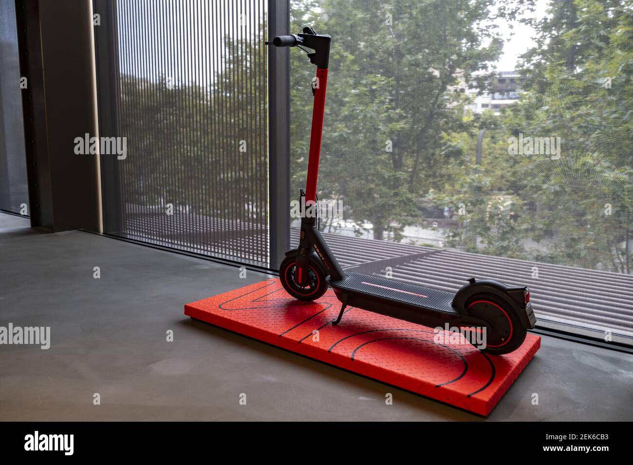 The SEAT MÓ KickScooter 25 developed by Segway is seen at Seat's new