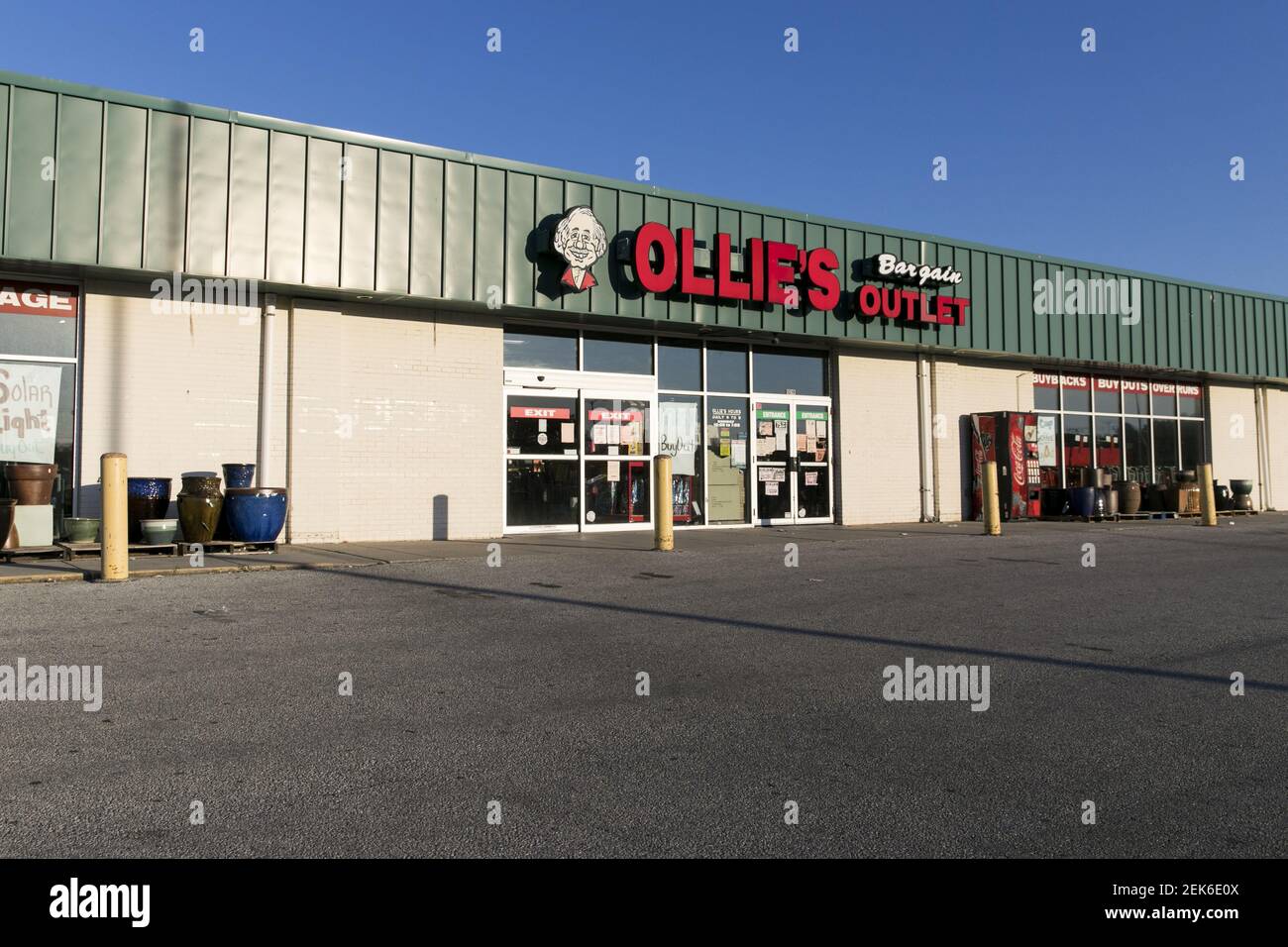 A logo sign outside of a Ollie's Bargain Outlet retail store location