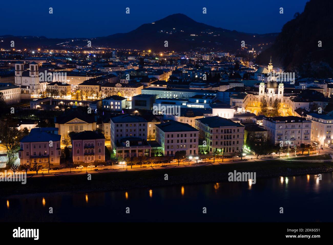 The right riverside of Salzburg known as the Neustadt (New town) at