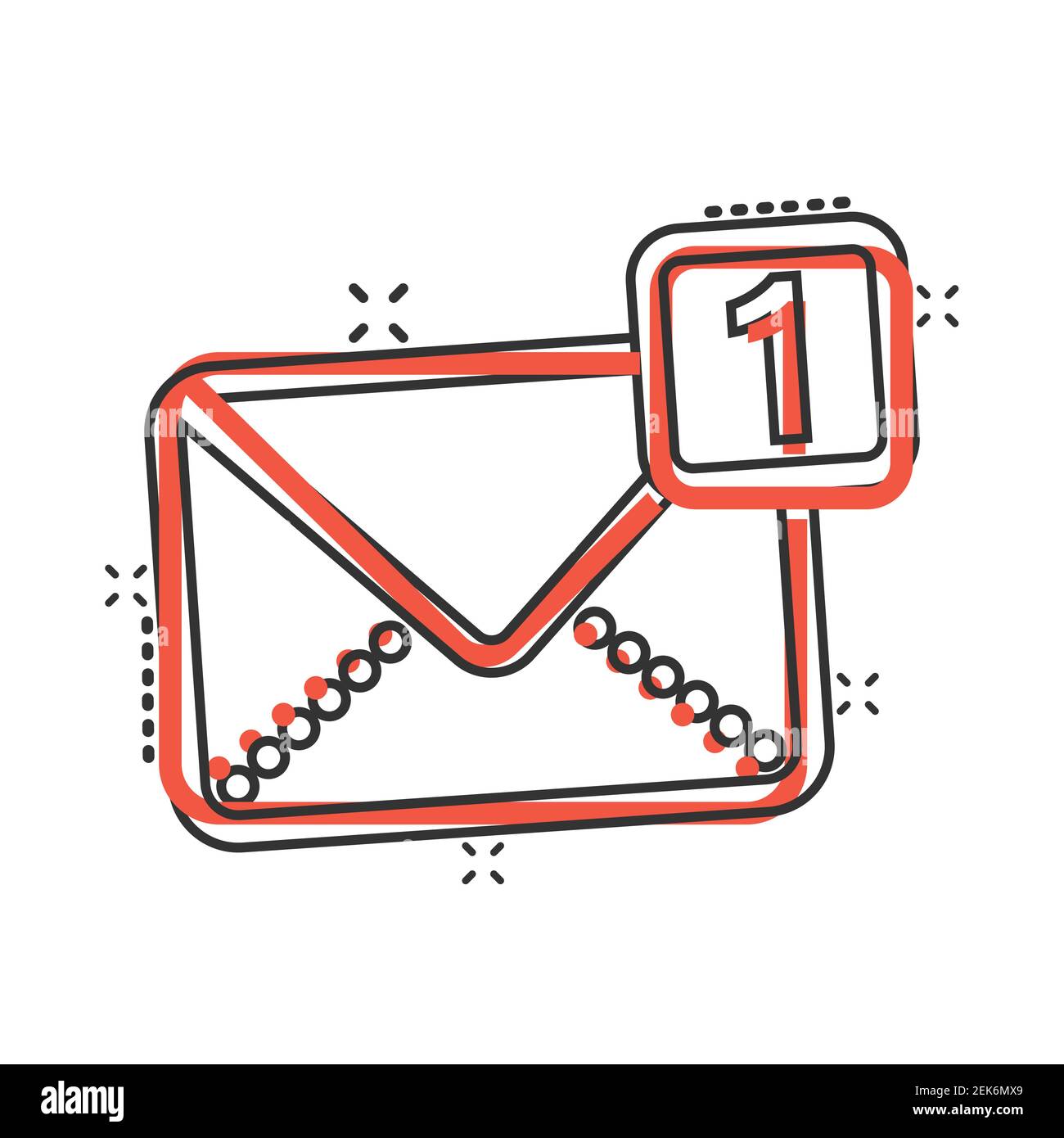 Email message icon in comic style. Mail document cartoon vector ...