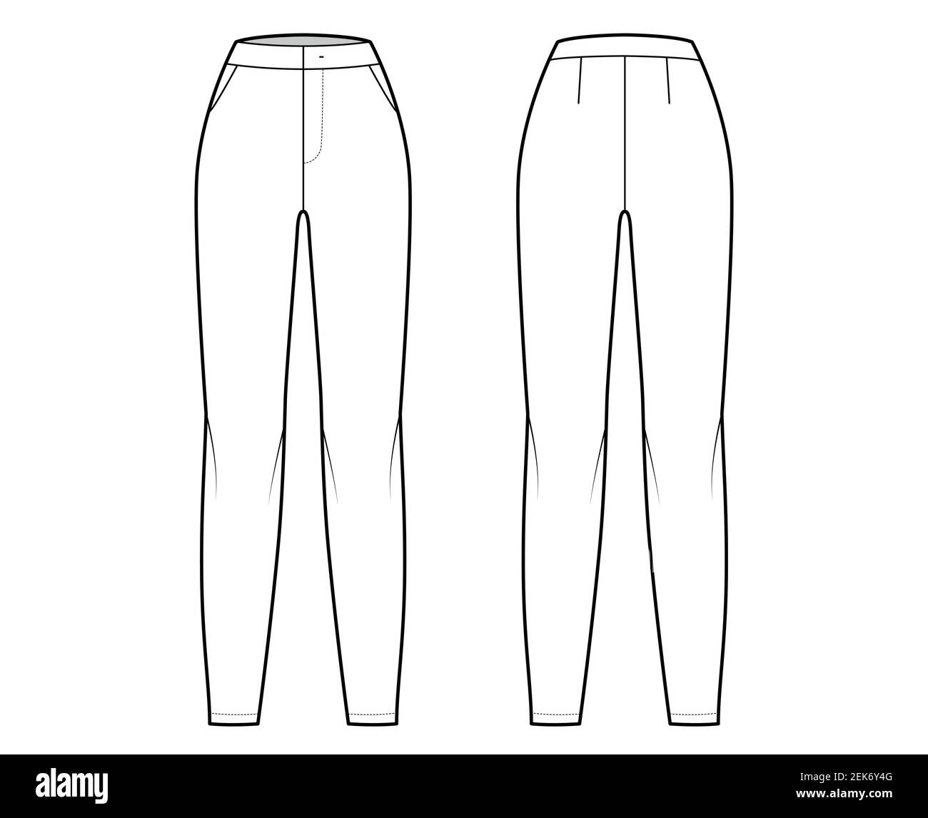 Flat bottom trousers apparel template 
